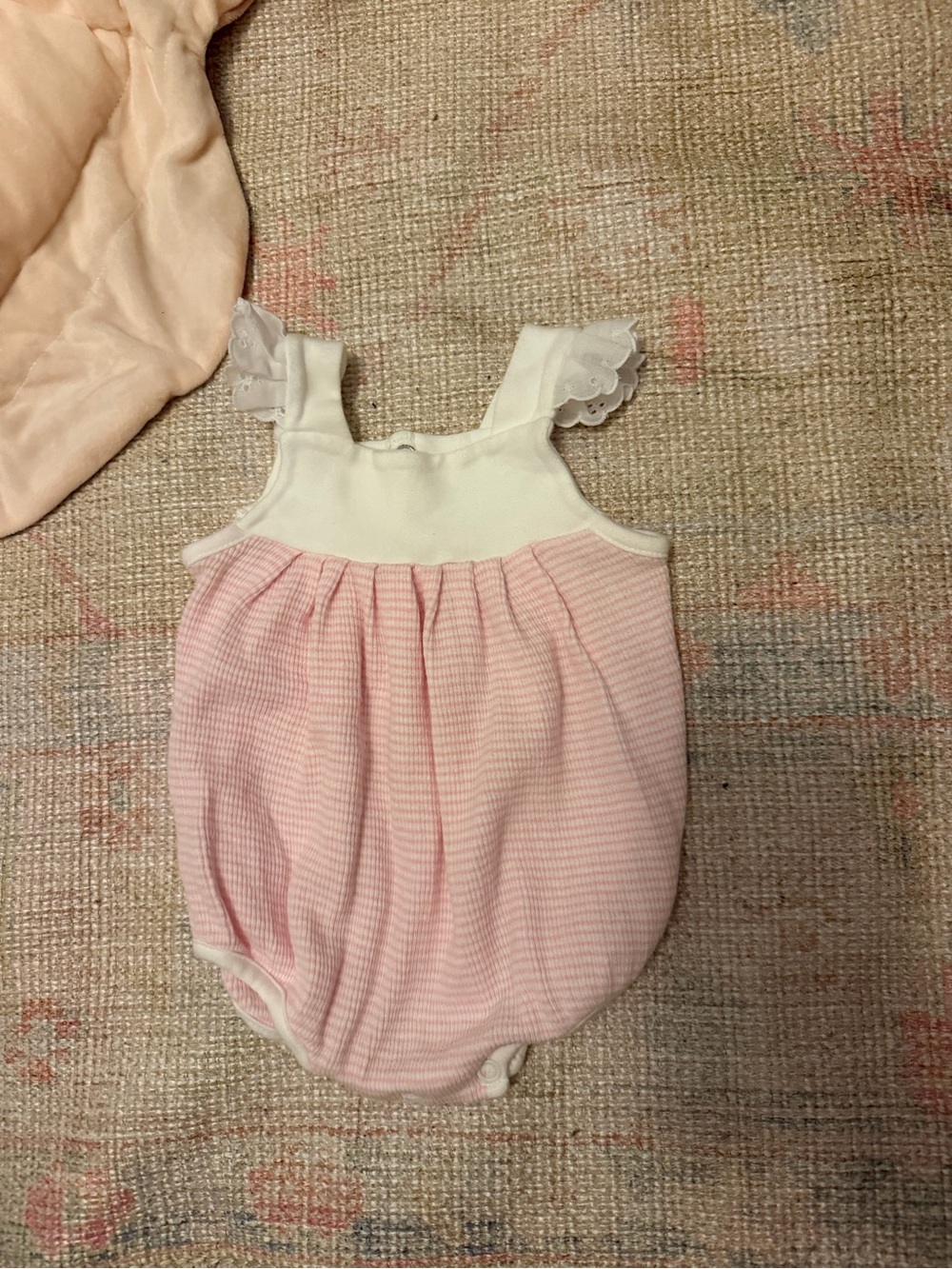 Pink and White paty Baby Bubble Romper
